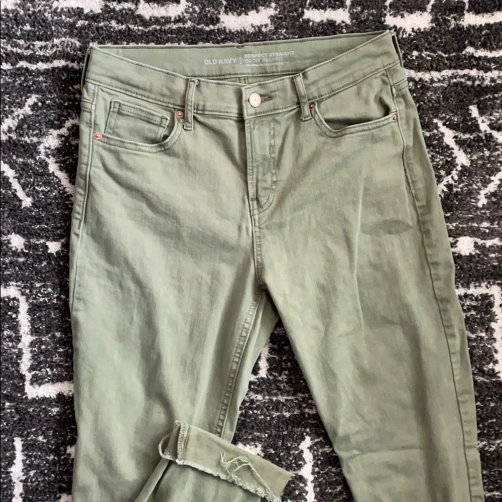 sage green jeans